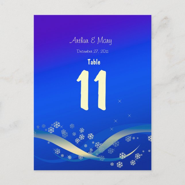 Table Number Card winter Night (Front)