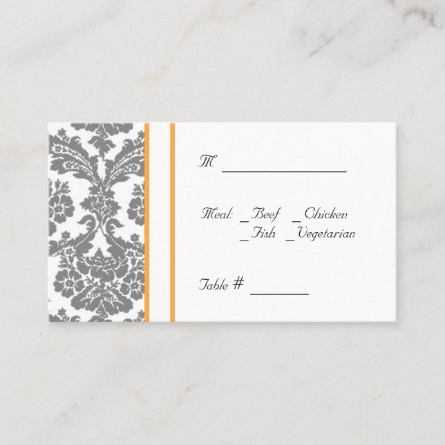 table number card with reception address (Front)