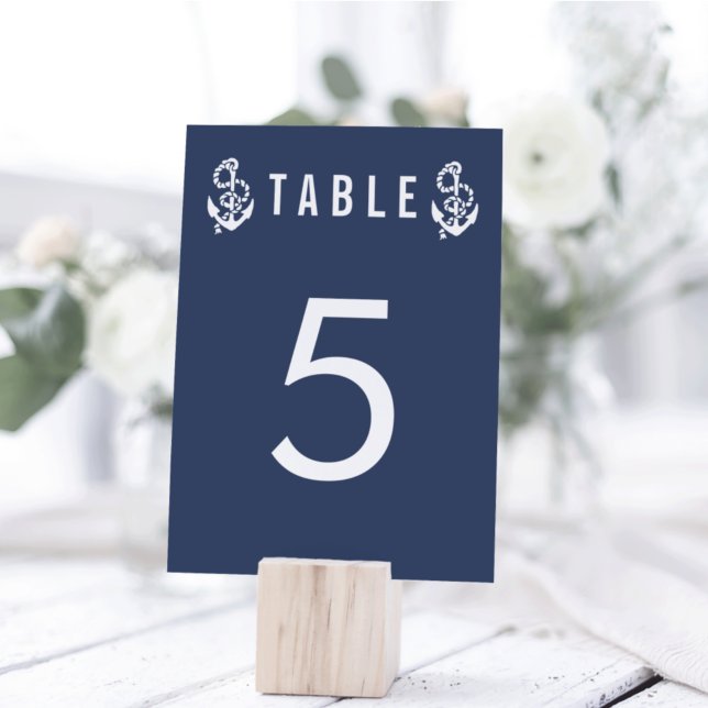 Table Number Cards | Nautical Rope & Anchor (Creator Uploaded)