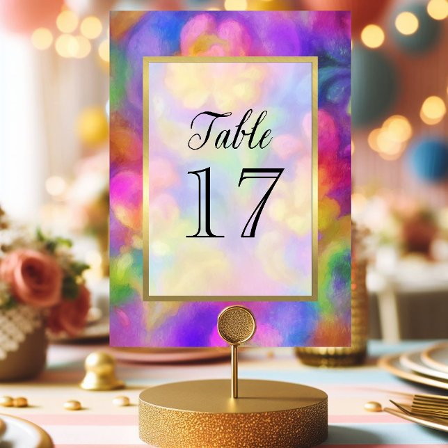 Table Number Colourful Painted Damask Gold (Creator Uploaded)