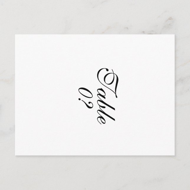"Table number" "create your own" Postcard (Front)