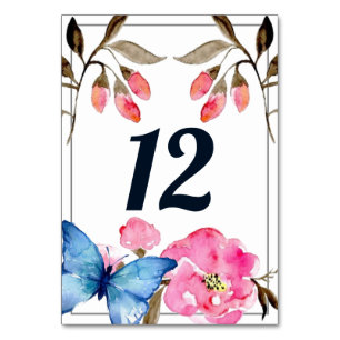 Table Number - Floral Butterfly