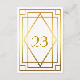 Table Number,Great Gatsby,elegant,chic,white gold Invitation