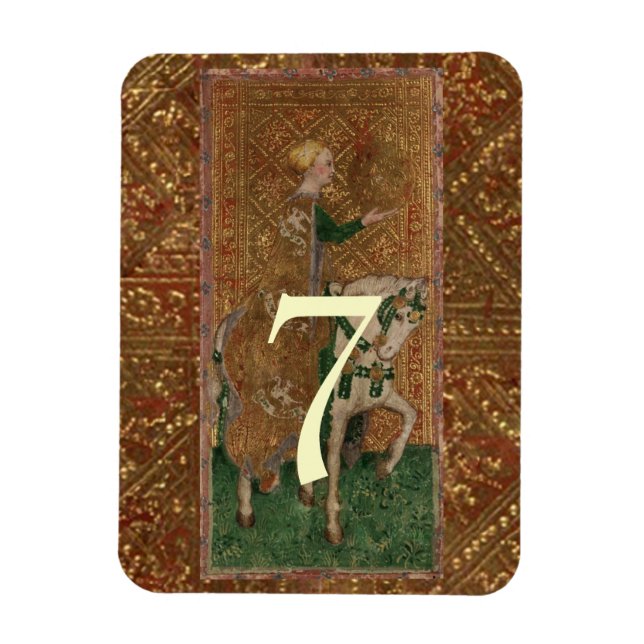 Table Number Lady Mediaeval Renaissance wedding Magnet (Vertical)