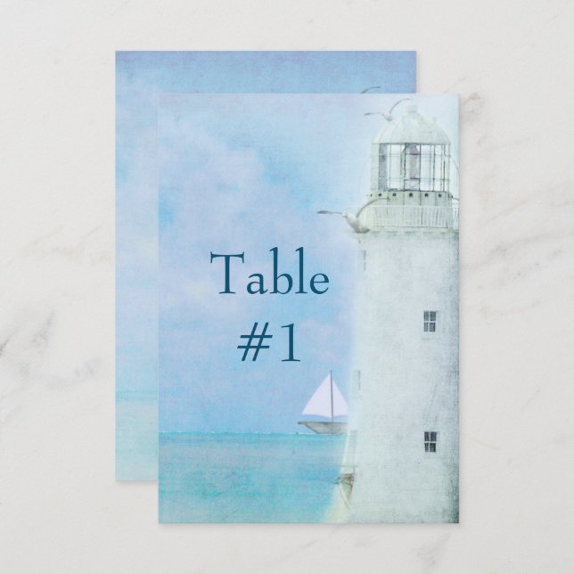 Table Number-Lighthouse Wedding Invitation (Front/Back)