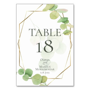TABLE NUMBER Modern Springtime Eucalyptus