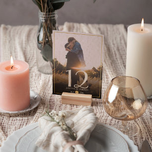 Table Number   Modern Typography & Gold Photo