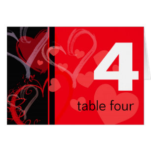 Table Number -  Mystic Heart - Black and Red
