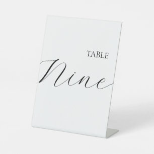 Table Number Nine  Pedestal Sign
