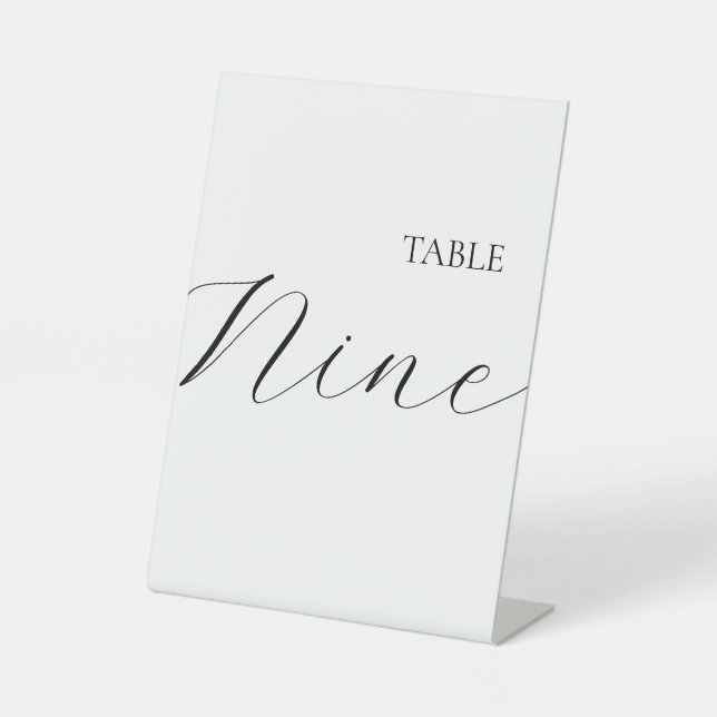 Table Number Nine  Pedestal Sign (Front)