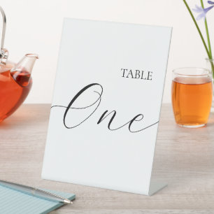 Table Number One  Pedestal Sign