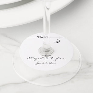 "Table Number" Personalised Wine Glass Tags
