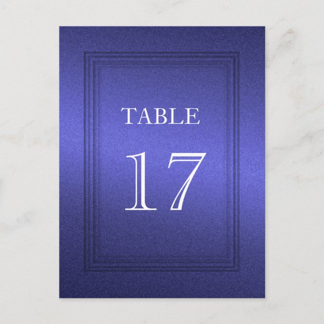 Table Number Plain Blue Shimmer Postcard (Front)