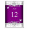 Table Number Plum Pink Wedding Silver Diamond