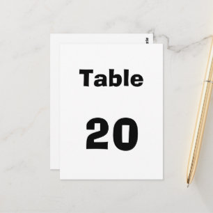 Table Number Postcard