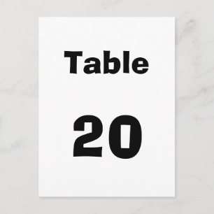 Table Number Postcard