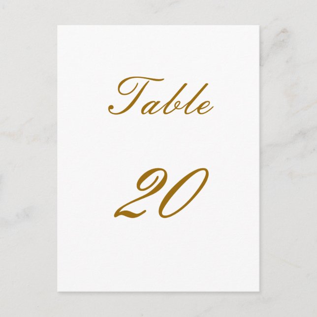 Table Number Postcard (Front)