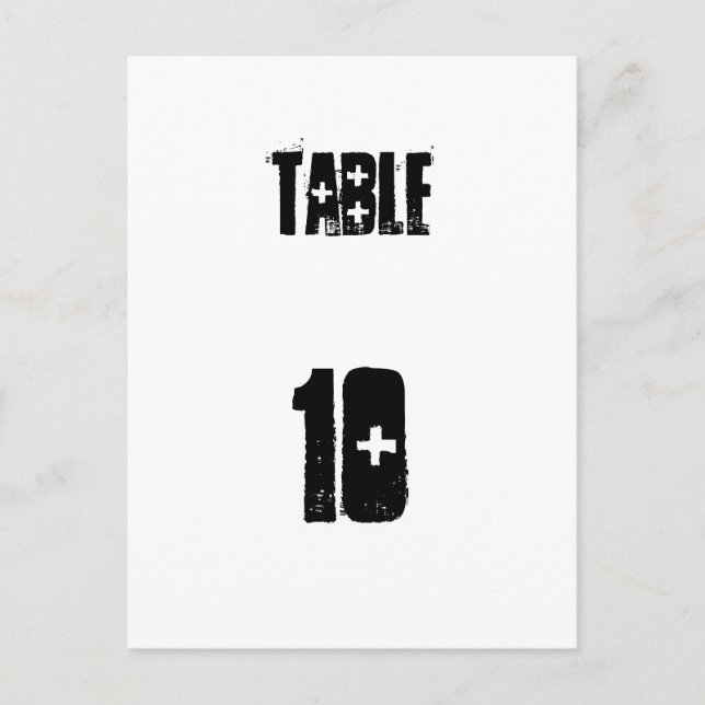 Table Number Postcard (Front)