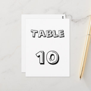 Table Number Postcard