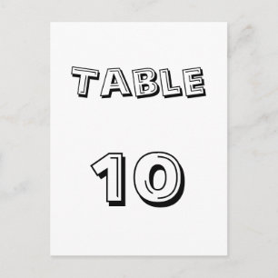 Table Number Postcard