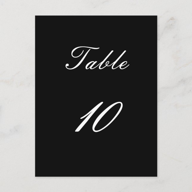 Table Number Postcard (Front)