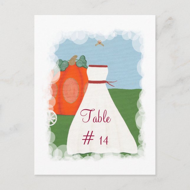 Table Number postcards, Princess Wedding Postcard (Front)