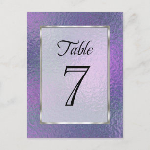 Table Number Purple and Blue Faux Foil Postcard