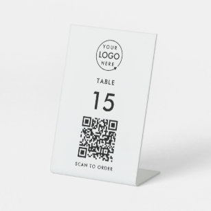 Table Number QR Code Restaurant Cafe Scan to Order Pedestal Sign