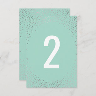 TABLE NUMBER rustic mini confetti silver mint