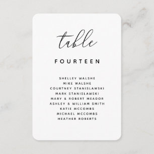 Table Number Seating Chart Escort Place Card