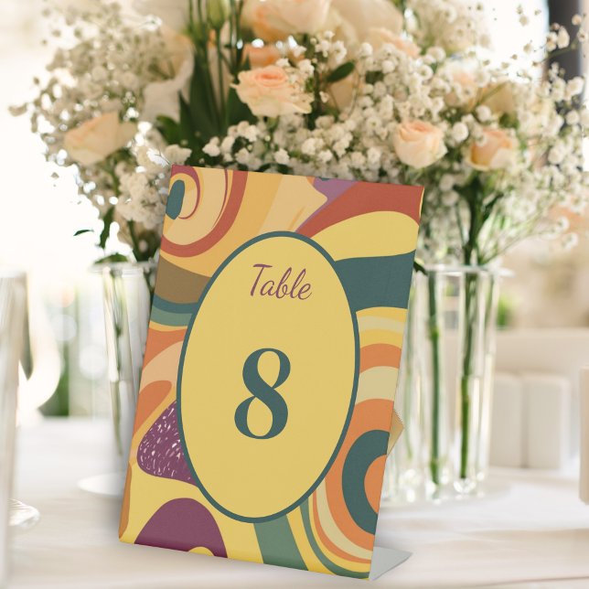 Table number sign for 70's inspired wedding (Creator Uploaded)