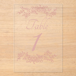 Table Number Simple Minimalist Clear
