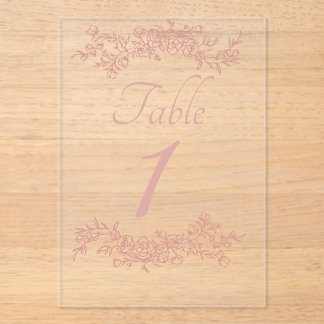 Table Number Simple Minimalist Clear