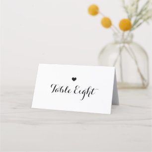 Table Number Small Heart Place Card