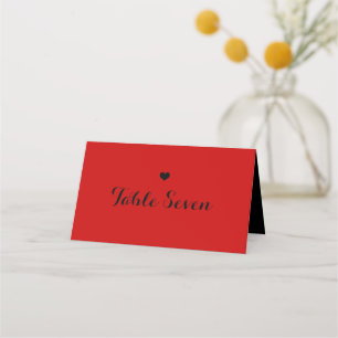 Table Number Small Heart Place Card