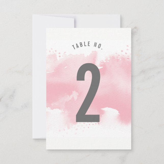 TABLE NUMBER stylish watercolor blush pink grey (Back)