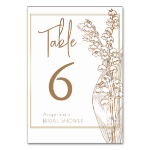 Table Number Tabletop Signs bridal shower.