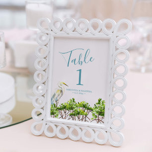Table Number Watercolor Beach Wedding 4x6 Photo Print