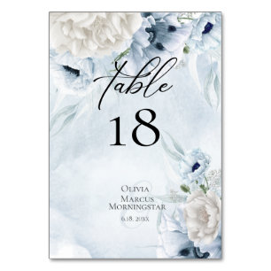 TABLE NUMBER   Watercolor Blue Poppies