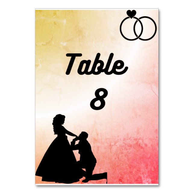 Table Number Wedding Card (Front)