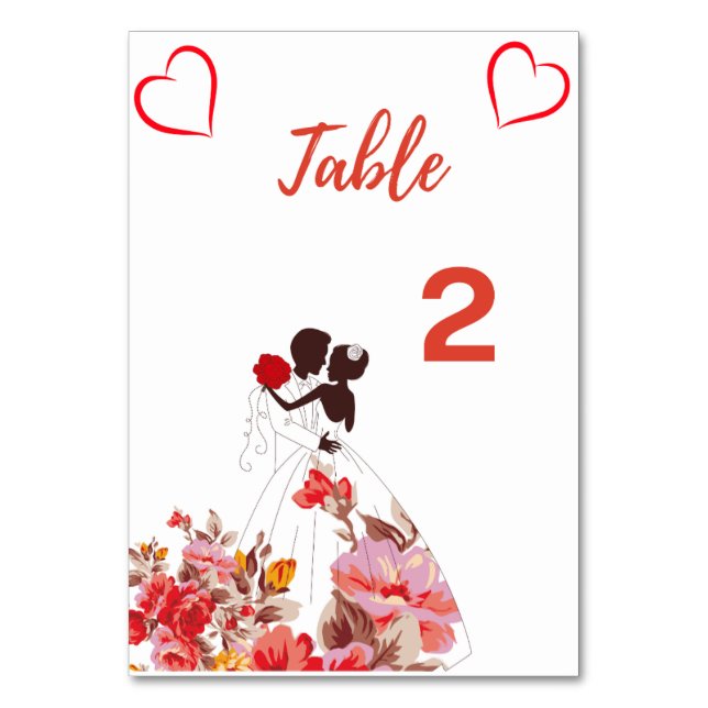 Table Number Wedding Card (Front)