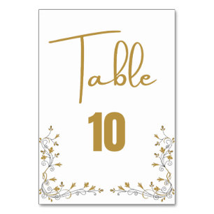 Table Number Wedding Card