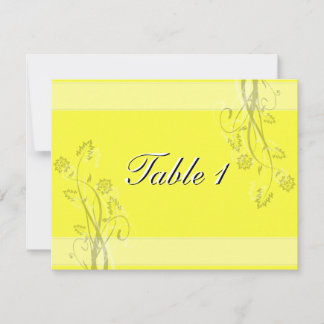 Table Number Wedding Card - Black and White Floral