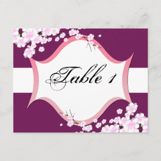 Table Number Wedding Card - Sangria White Blossoms