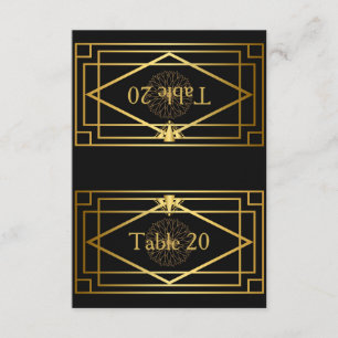 Table number,Wedding, Meeting,Great Gatsby,black Invitation