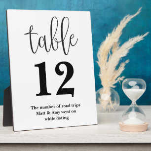 Table Number Wedding Reception Sign Plaque