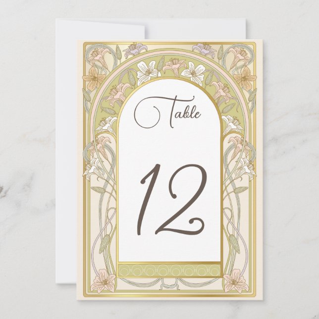 Table number wedding vintage retro card (Front)