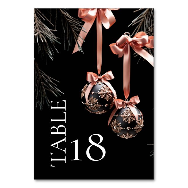 TABLE NUMBER | Winter Pink and Onyx Baubles (Front)