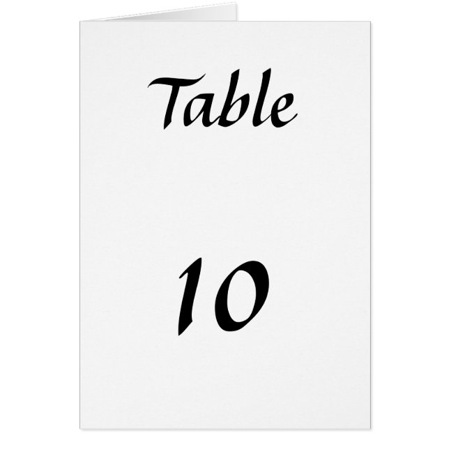 Table Numbers (Front)