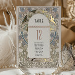Table Numbers Bougainvillea Gold Wedding<br><div class="desc">Zazzle offers Foil cards with a minimum order of 5. Please note that you will receive the same table number 5 times when ordering. Art Nouveau Vintage Floral Burgundy & Gold Wedding Table numbers by Alphonse Mucha in a romantic and whimsical design using Real Gold Foil. Victorian flourishes complement classic...</div>